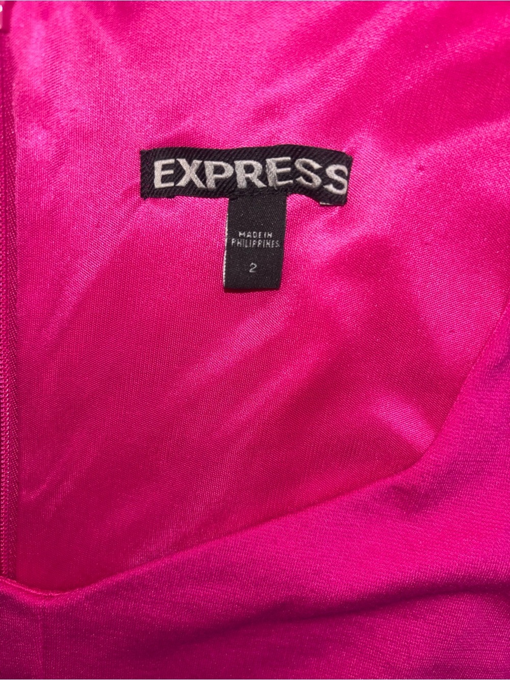 Express Hot Pink Cutout Bodycon Dress Size 2 | Barbiecore Party Club Mini - Picture 3 of 4